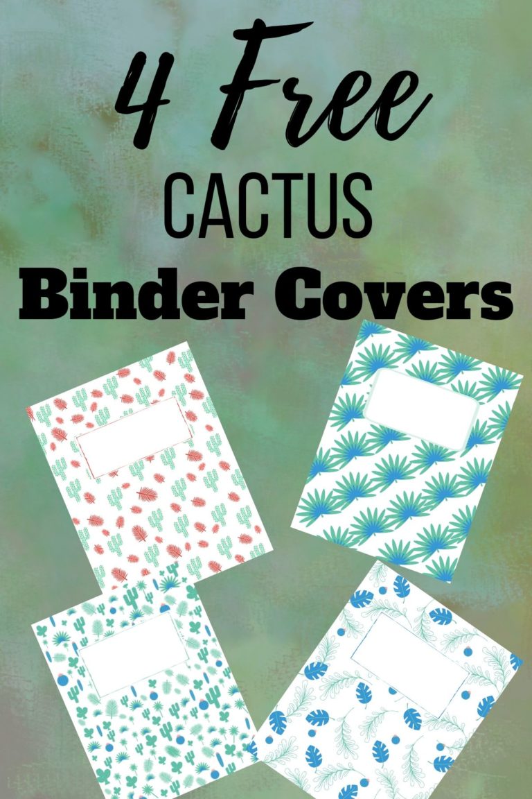 4 Cactus Binder Cover Printables - The Peculiar Green Rose