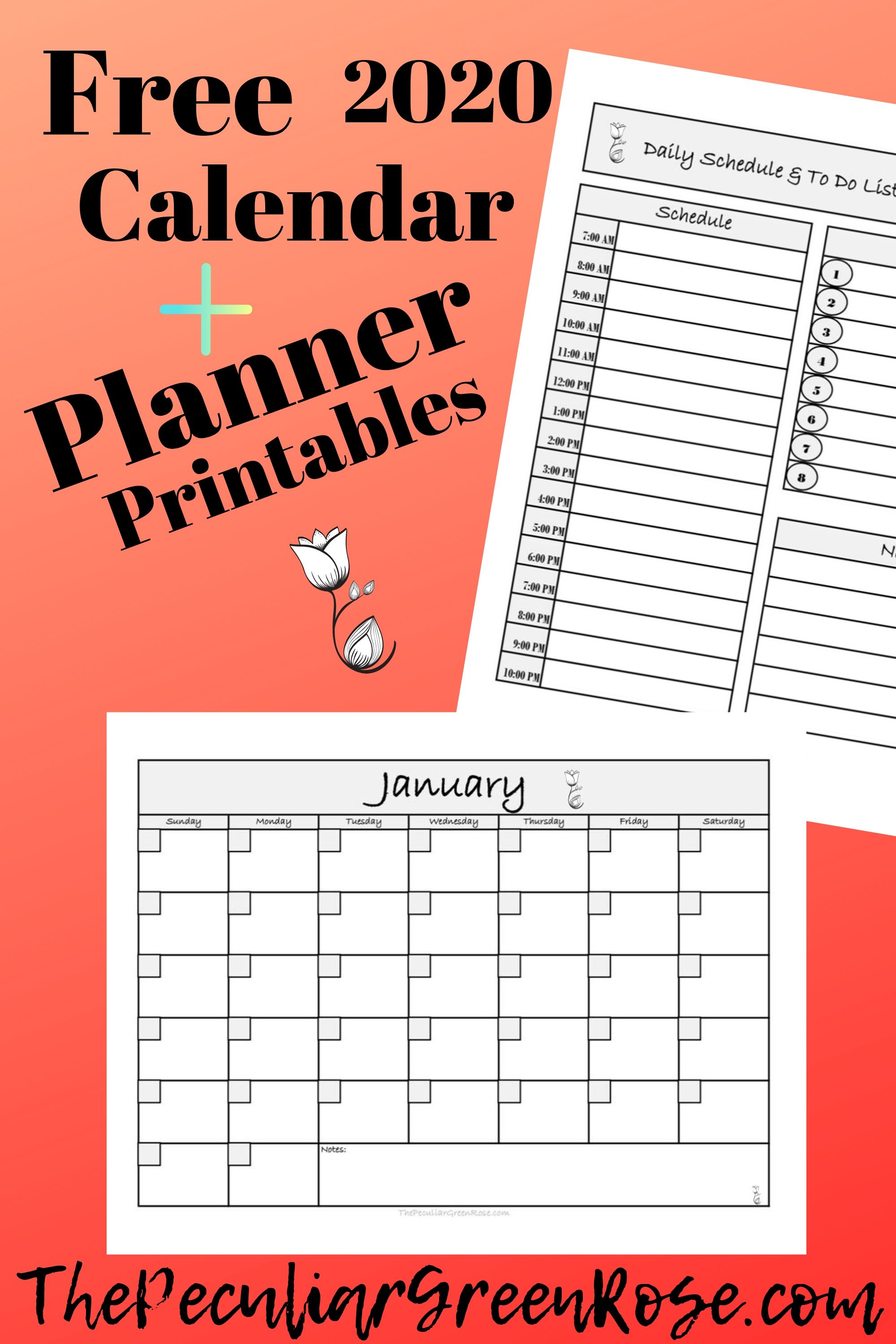 Free Cute Printable Calendar (+ Free Planner Printables) - The Peculiar ...