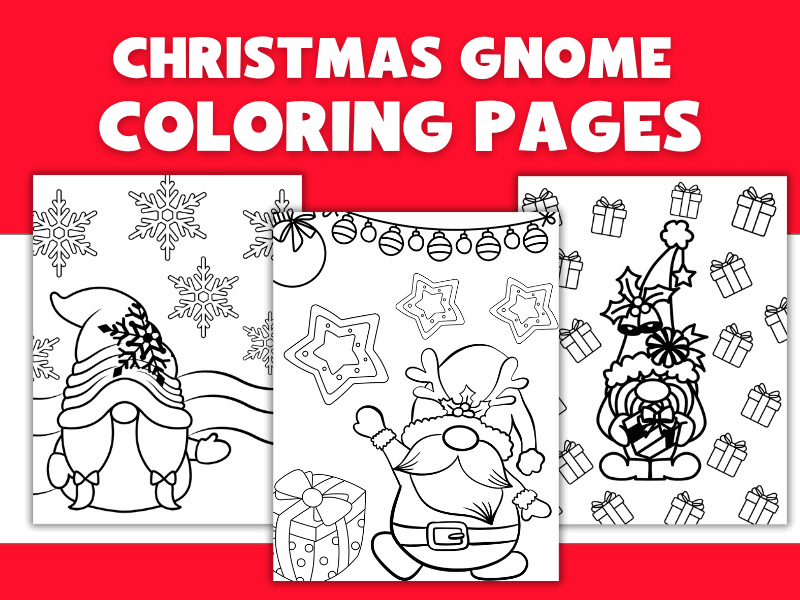 Christmas Gnome Coloring Pages on a Desktop