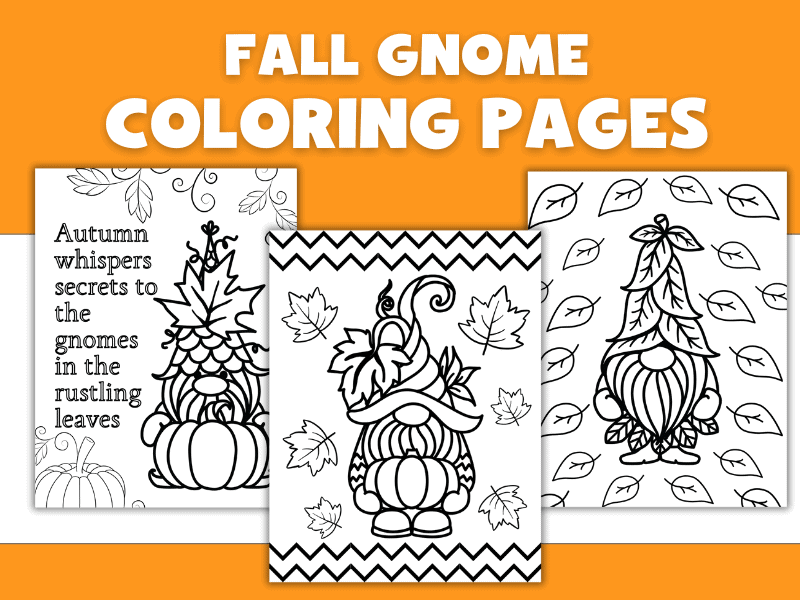 Fall Gnome Coloring Pages on a Desktop