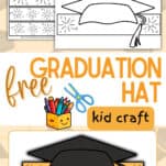 free printable graduation hat kid craft