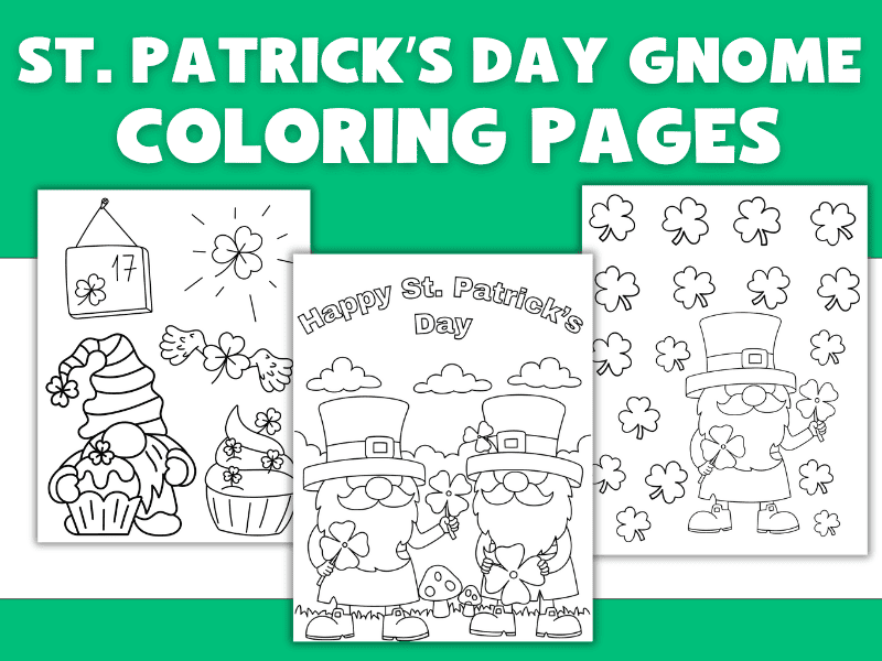 St Patrick's Day Gnome Coloring Pages on a Desktop