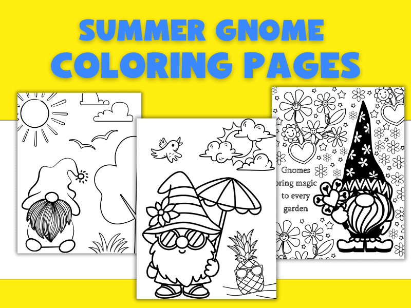 Summer Gnome Coloring Pages