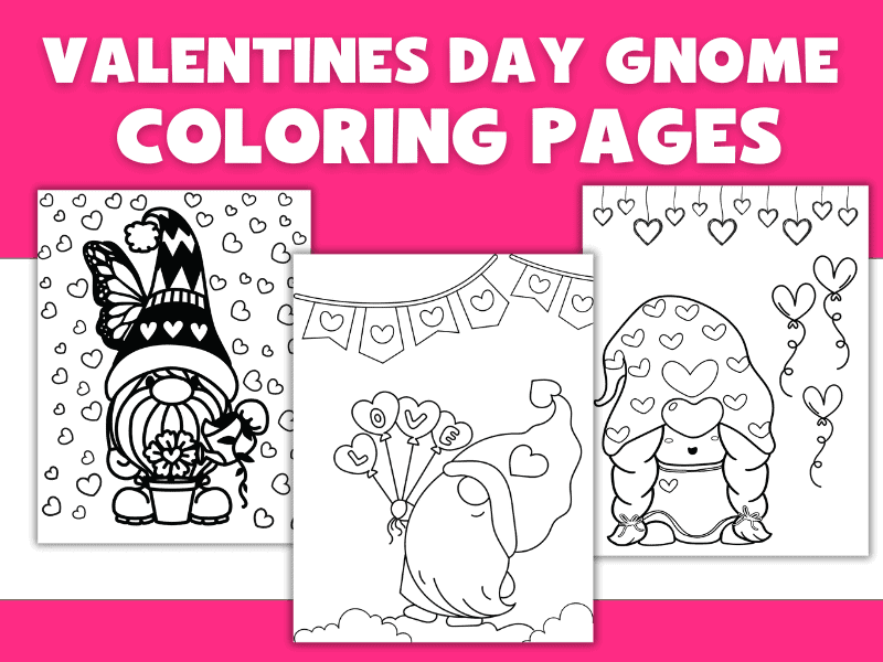 Valentine's Day Gnome Coloring Pages