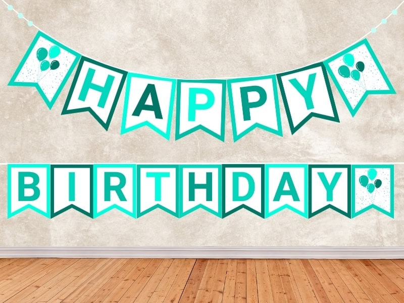 Free Printable Happy Birthday Banner PDF