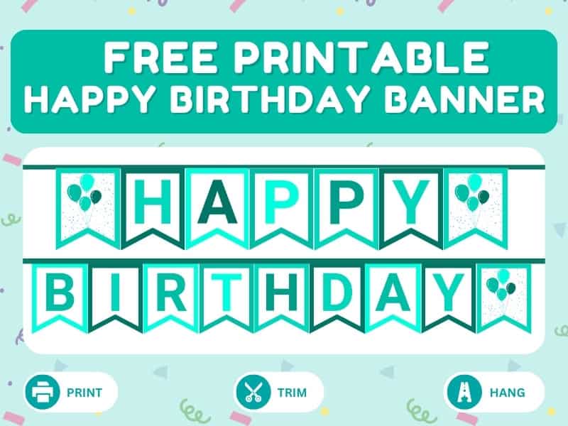 Printable Happy Birthday Banner PDF