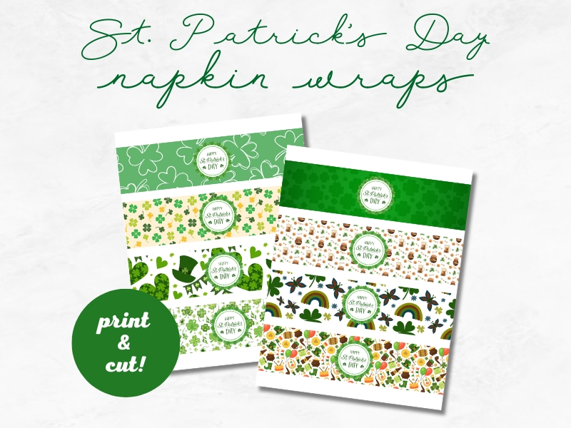 Printable St. Patrick's day napkin wraps